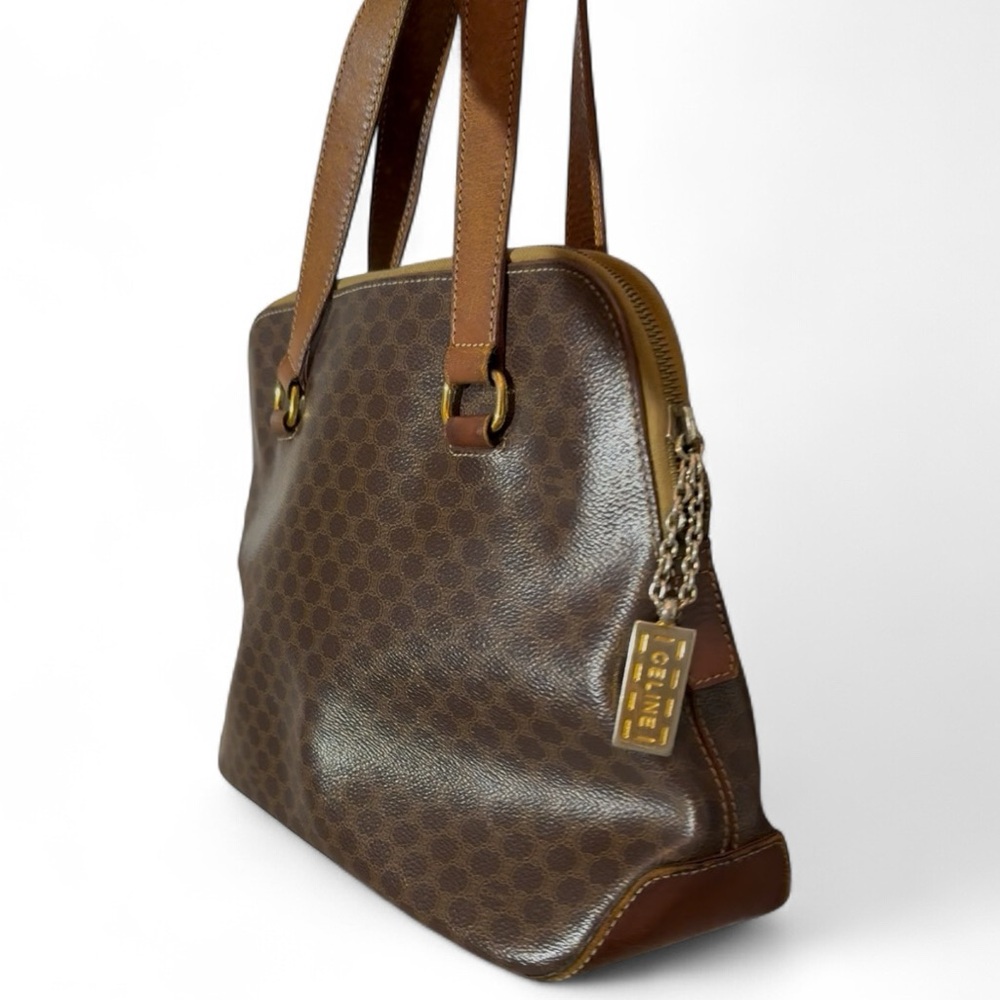 Celine Macadam Canvas Shoulder Bag Vintage, Leather Trim - Picture 9 of 14